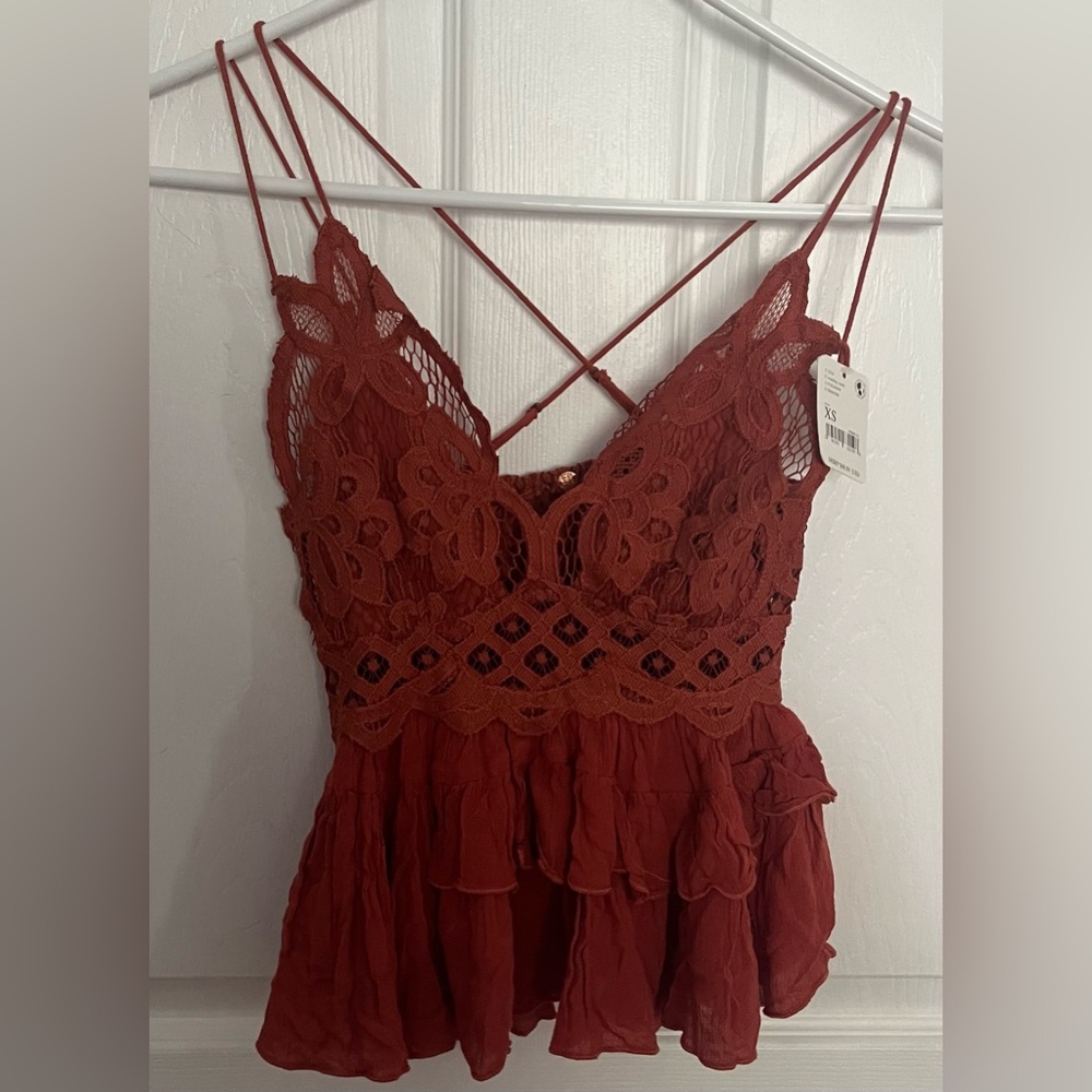 Free People Adella Lace Top, Women’s Size Medium NWT